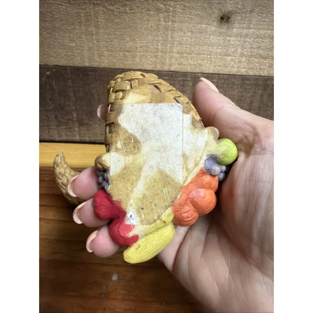 Vintage Thanksgiving Cornucopia Candle Holder Set Of 2